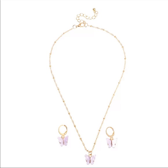 Lavender Butterfly Jewelry Set - Picture 2 of 2